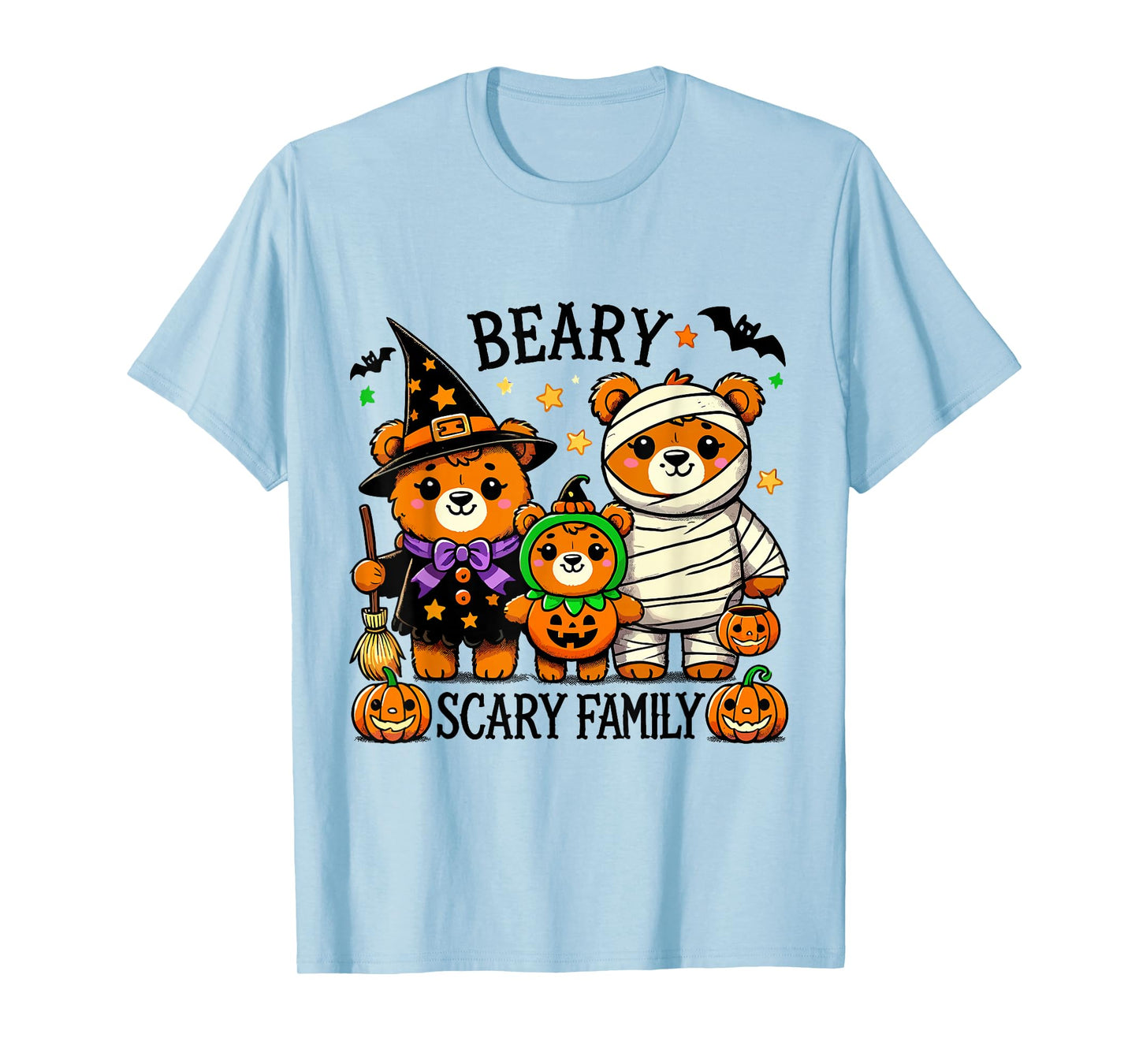 Halloween Teddy Bear Family Cute Witch Pumpkin Mummy Bear T-Shirt
