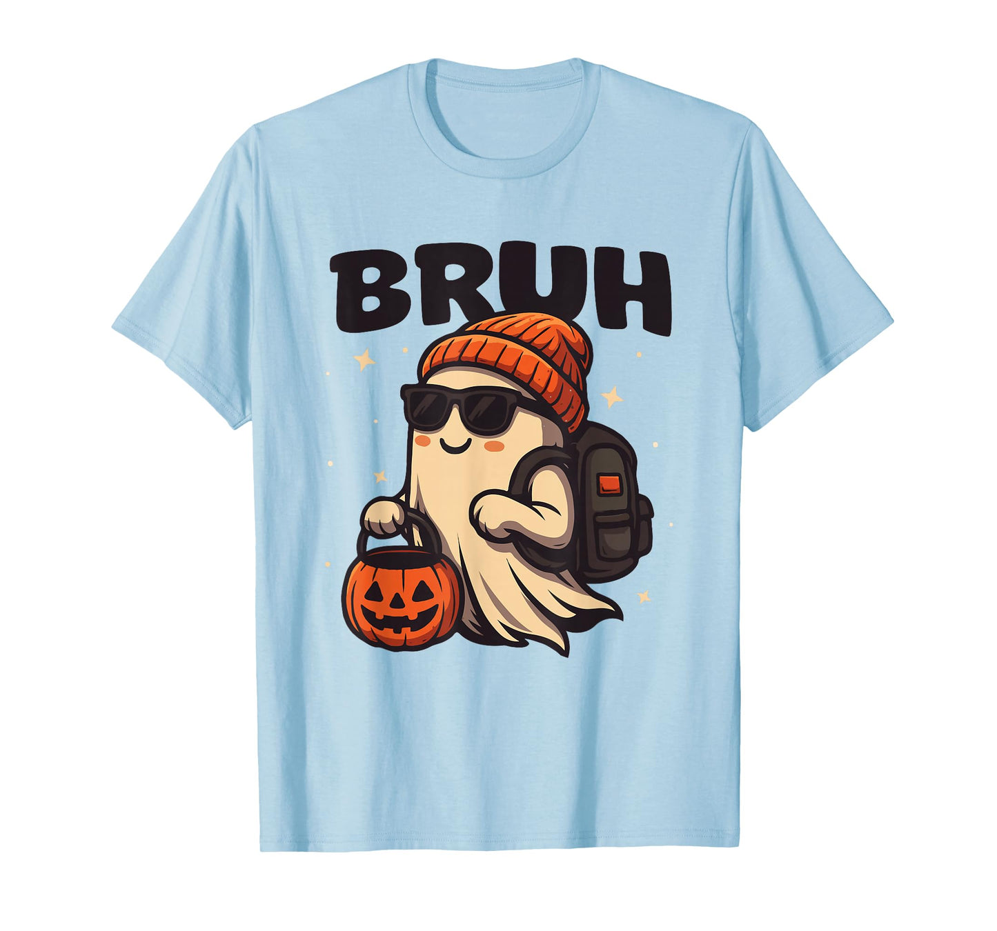 Halloween Bruh Ghost Boys Kids Candy Trick Or Treat Teachers T-Shirt