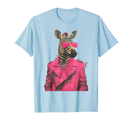 Peachbruh Fashion Zebra Wearing A Pink Suit and Pink T-Shirt