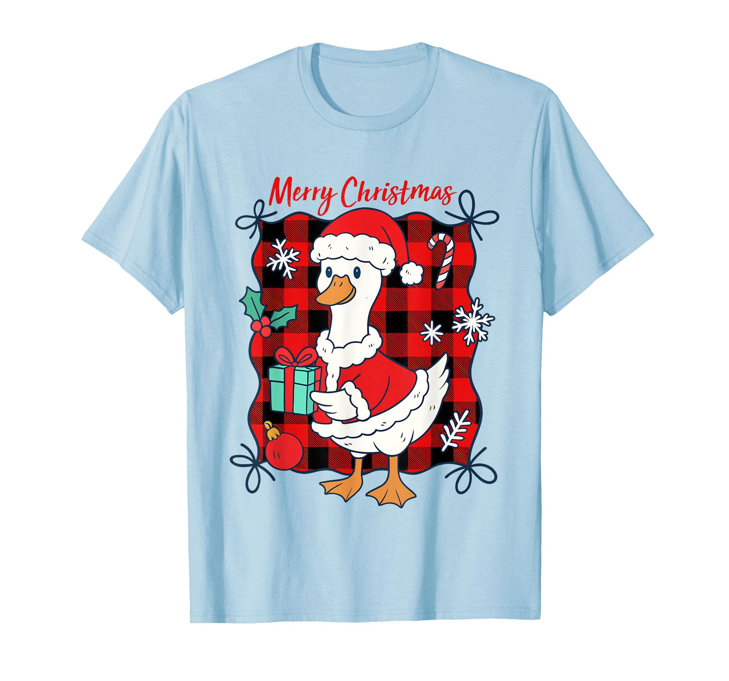 Goose Merry Christmas Santa Hat Xmas Family Pajama Men Women T-Shirt