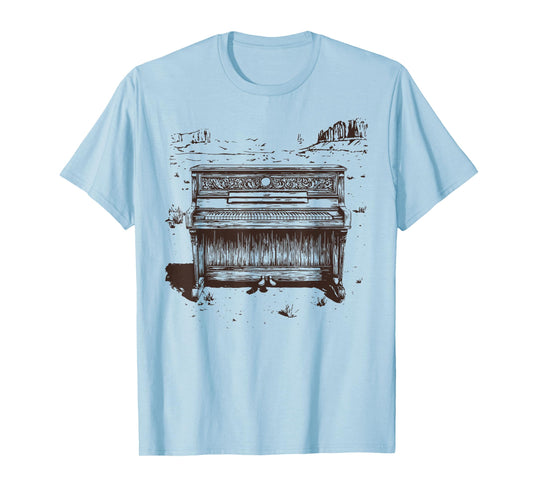 Vintage Western Piano Player Tshirt - Piano Shirt - Piano T-Shirt