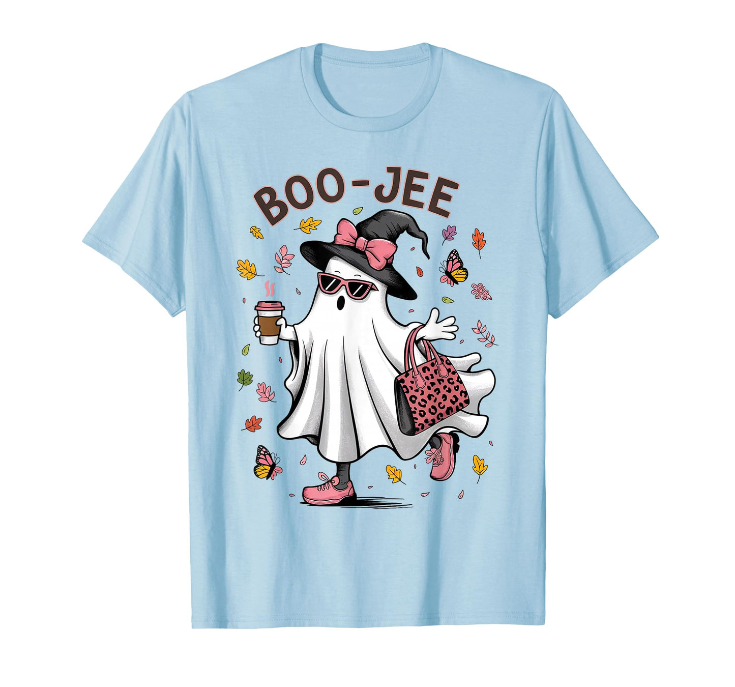 Boojee Ghost Witch Funny Fall Coquette Halloween Women Girls T-Shirt