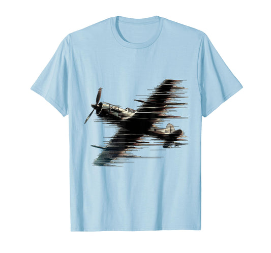 WW2 Airplane Noisy Jitter Vintage Aviation T-Shirt