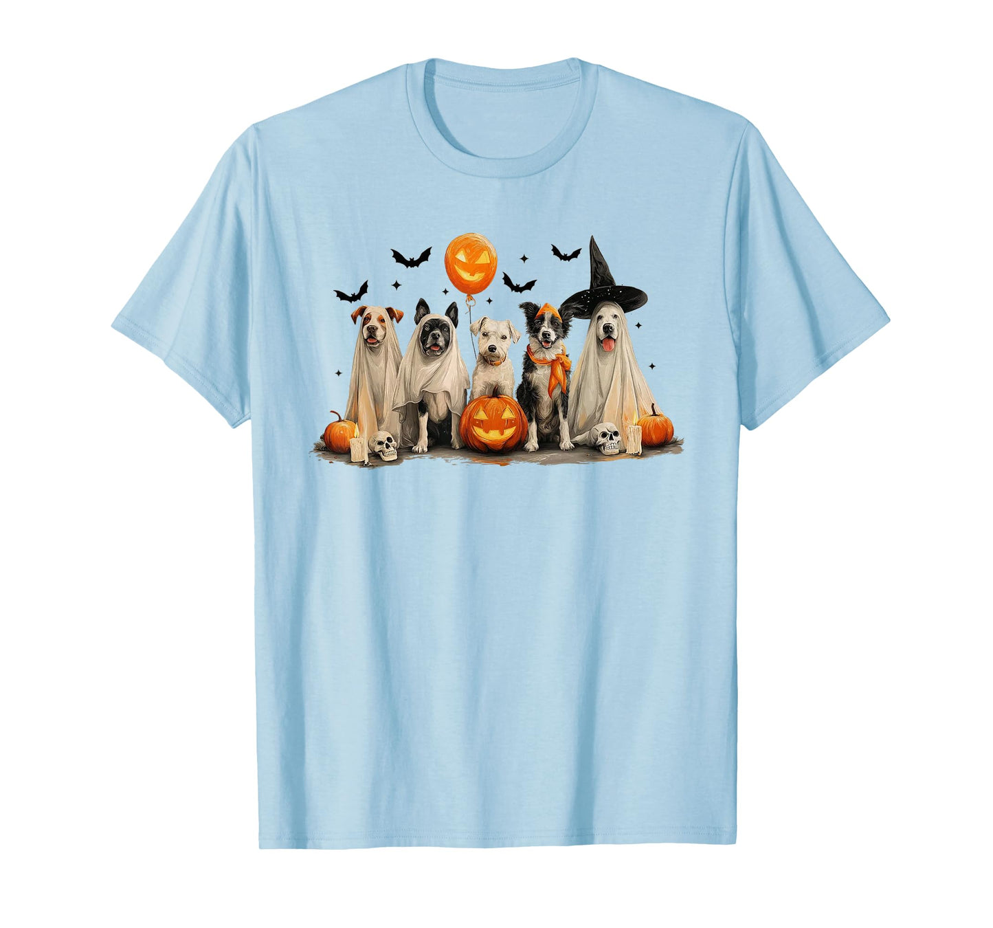 Halloween Spooky Dogs Ghost Jack-o'-Lantern T-Shirt