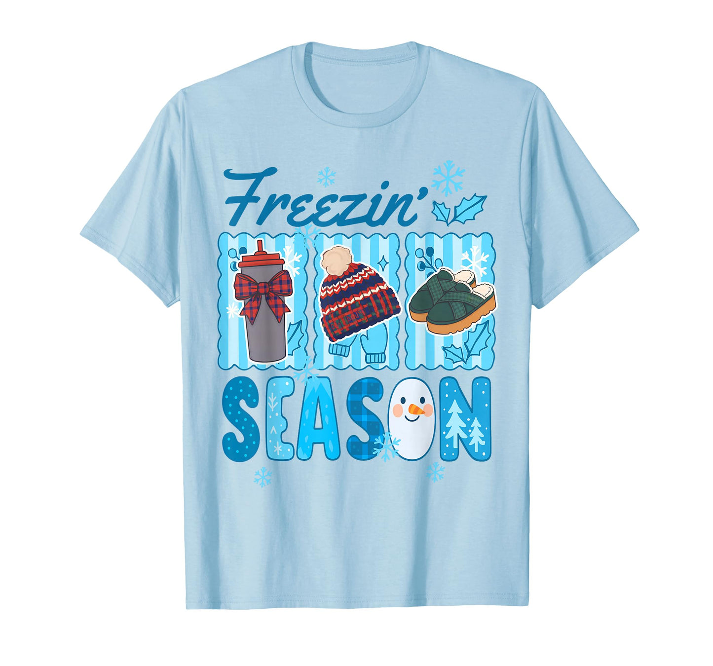 Winter Girl Winter Christmas Coquette Bow Freezin' Season T-Shirt