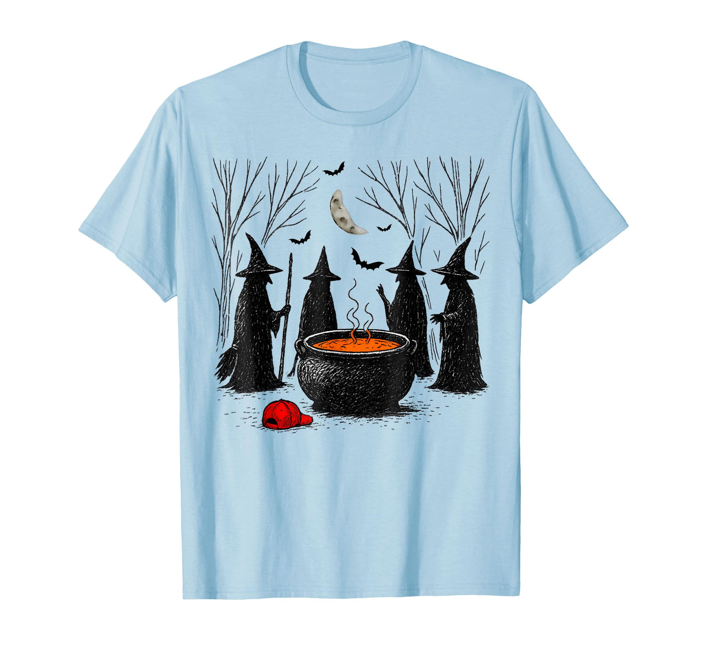 Halloween Witches Red Hat Cauldron, Human Rights, Feminist T-Shirt