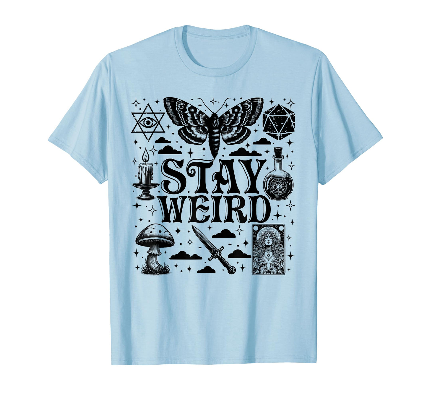 Stay Weird Witchy Vibes Halloween Edgy Ritua Humor Gothic T-Shirt