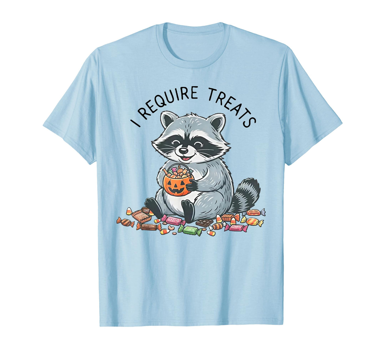 I Require Treats - Raccoon Halloween T-Shirt