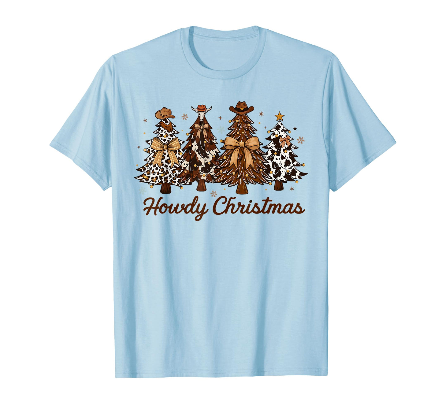 Howdy Christmas Tree Coquette Bow Western Xmas Pjs Cowgirl T-Shirt