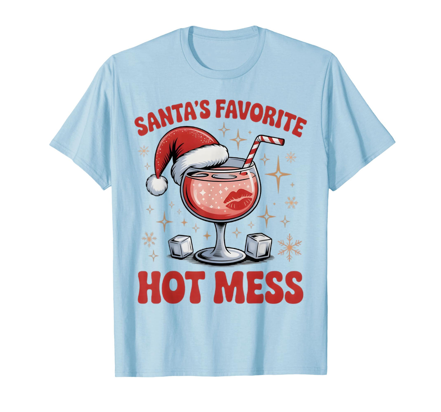 Santa's Favorite Hot Mess Christmas Funny Margarita T-Shirt