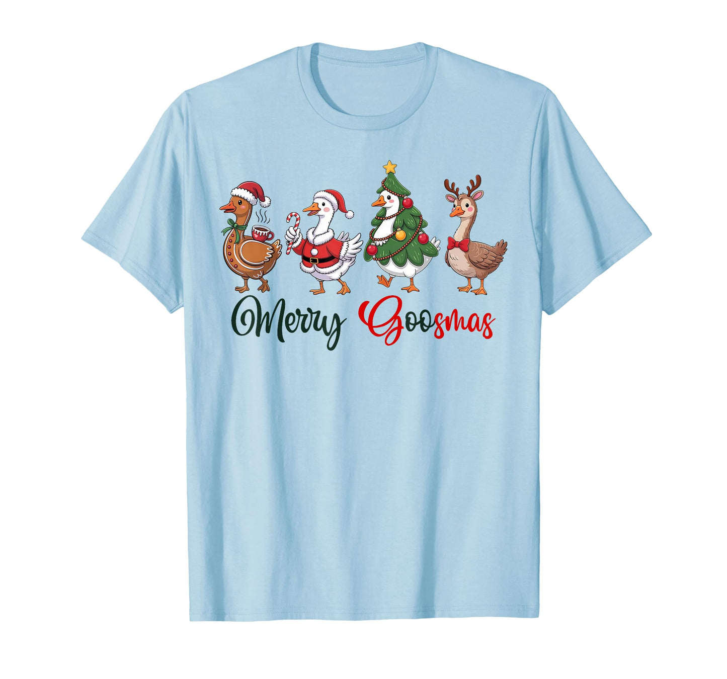 Funny Christmas Goose Merry Goosmas, Gingerbread Goose Kids T-Shirt
