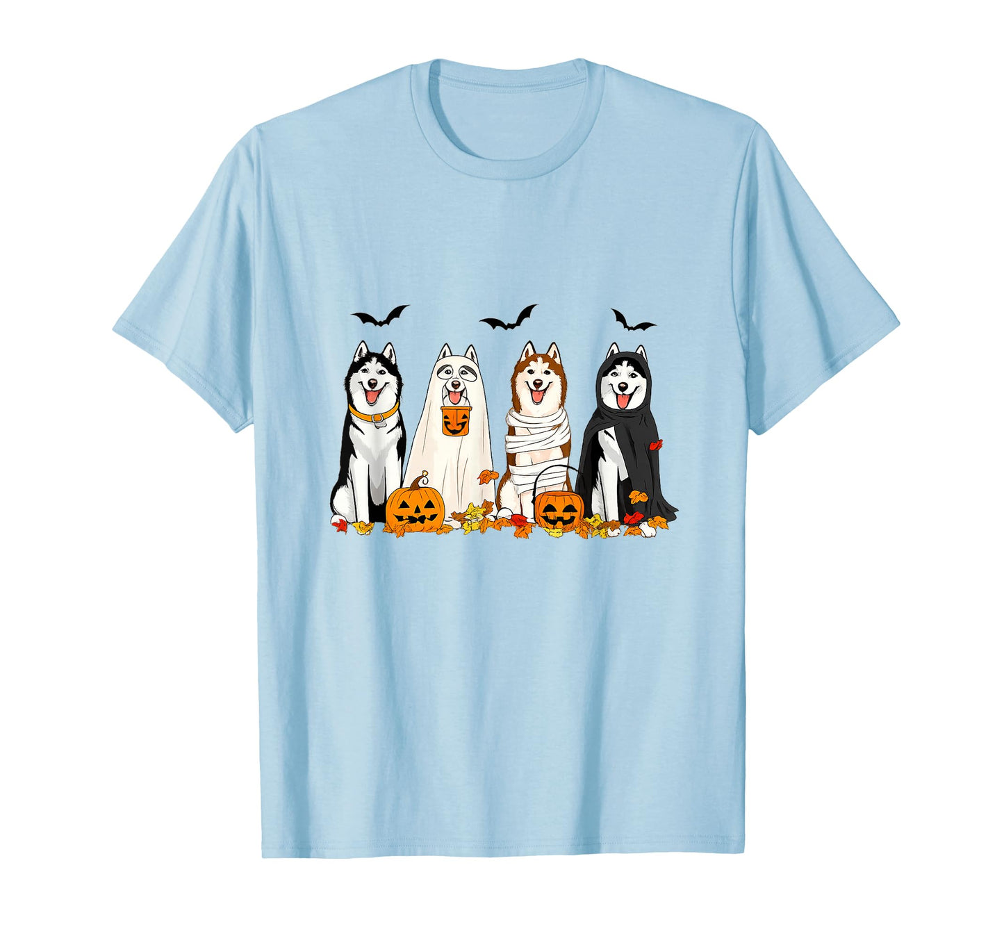 Husky Ghost Dogs Halloween Dog Lovers T-Shirt