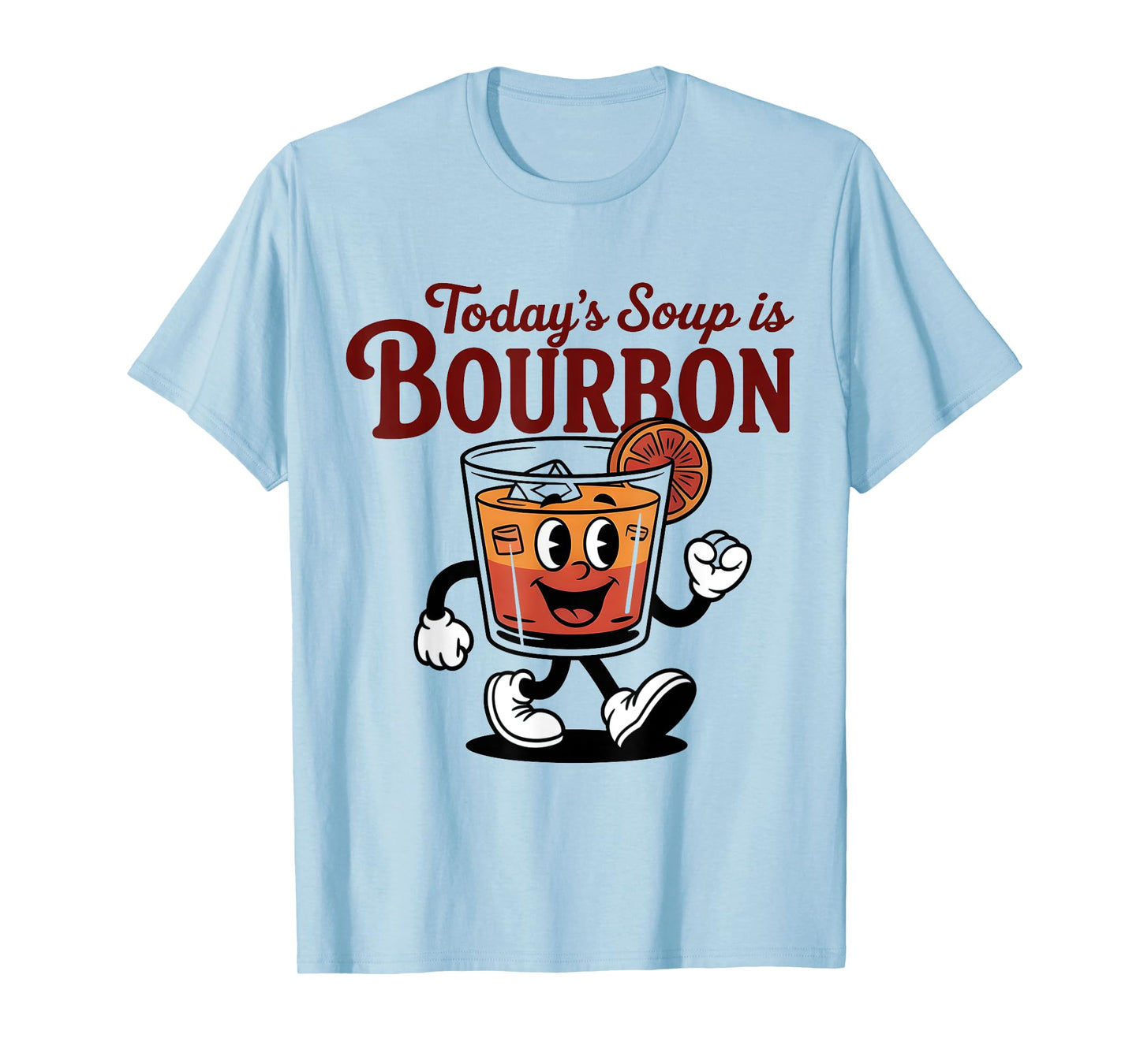 Today's Soup is Bourbon - Funny Lover Bourbon Glass Vintage T-Shirt
