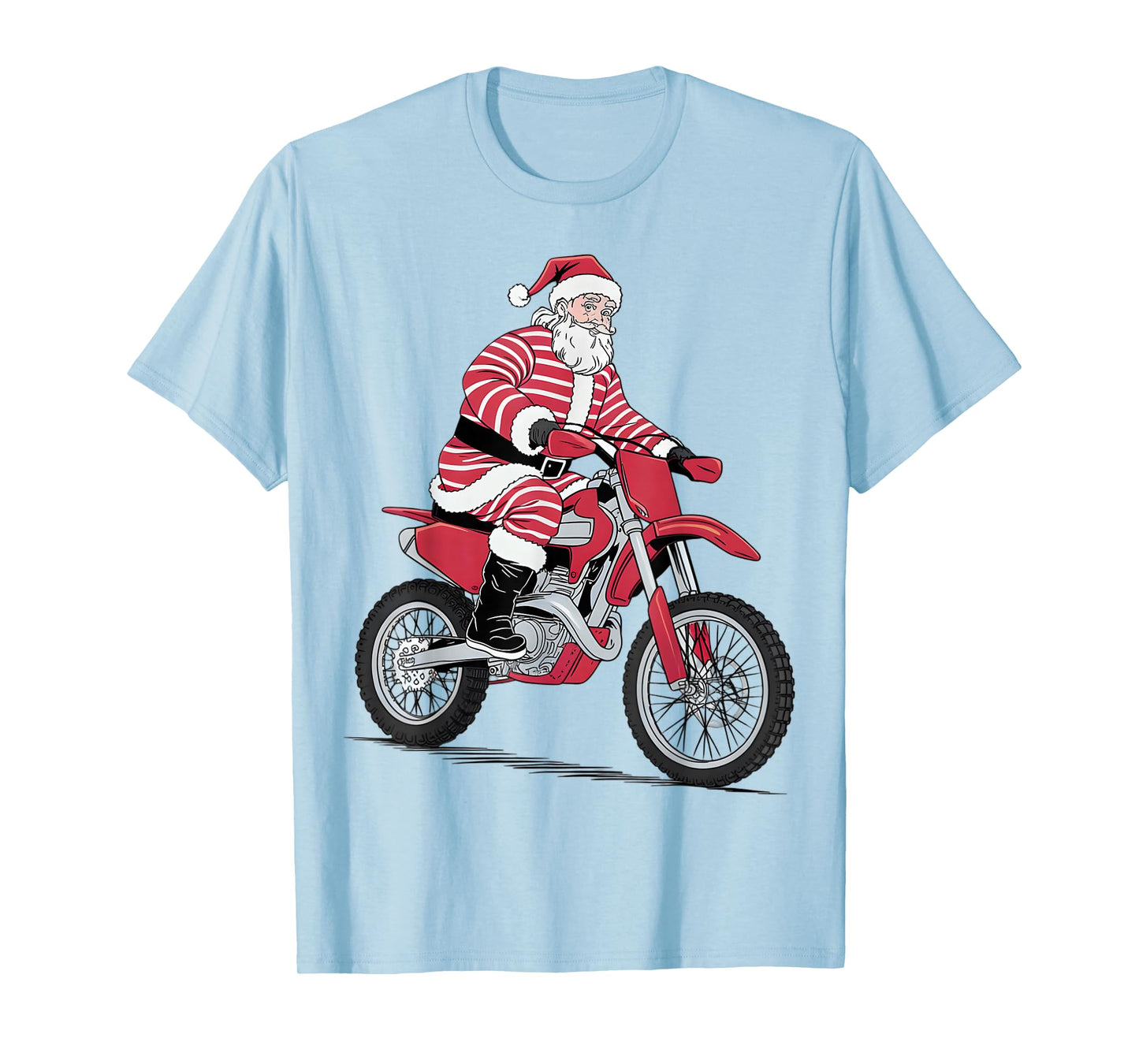 Christmas Dirt Bike Motocross Racing Enthusiasts Biker Santa T-Shirt