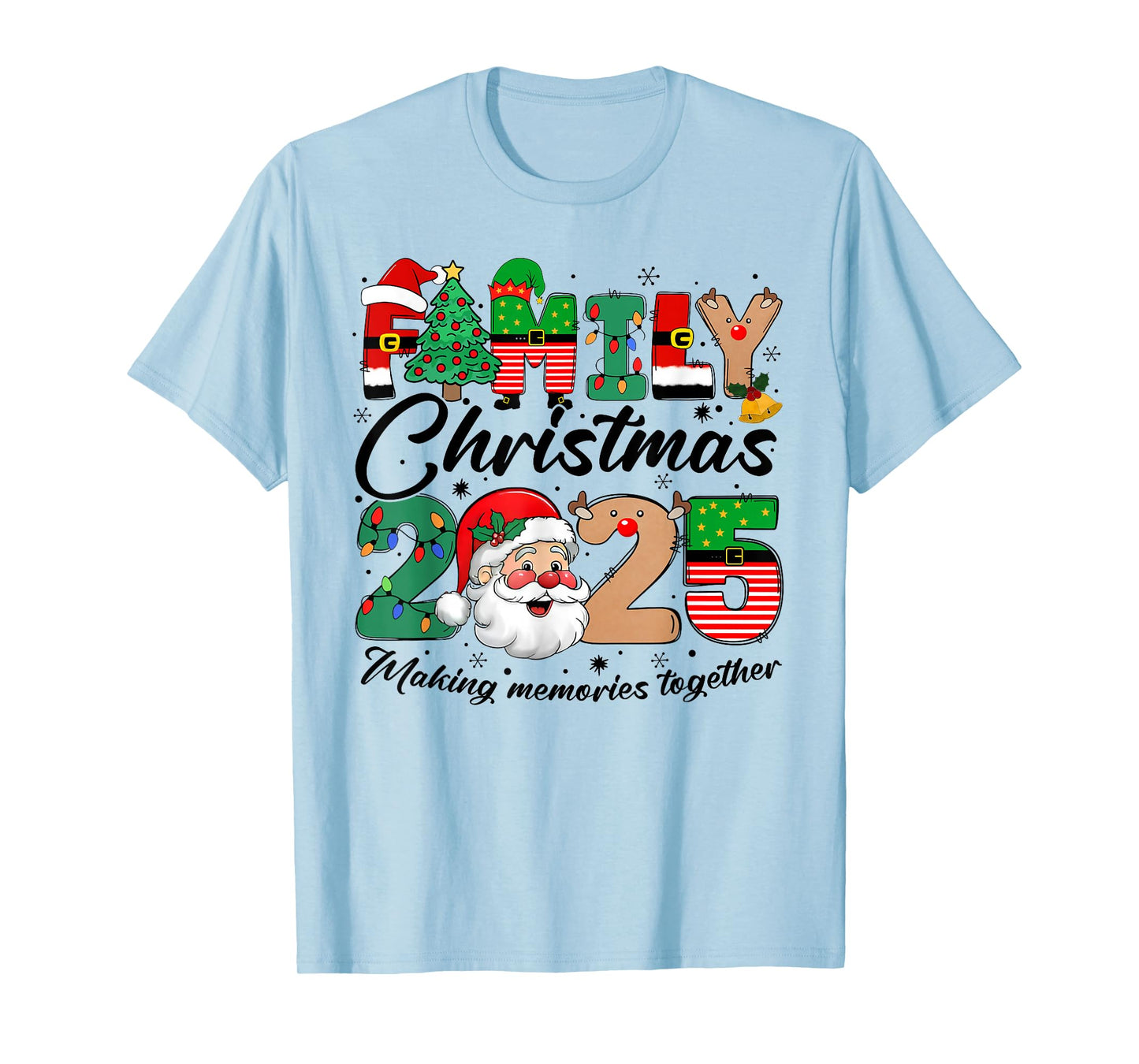 Family Christmas 2025 Santa Squad Xmas Tree Pajamas Holiday T-Shirt