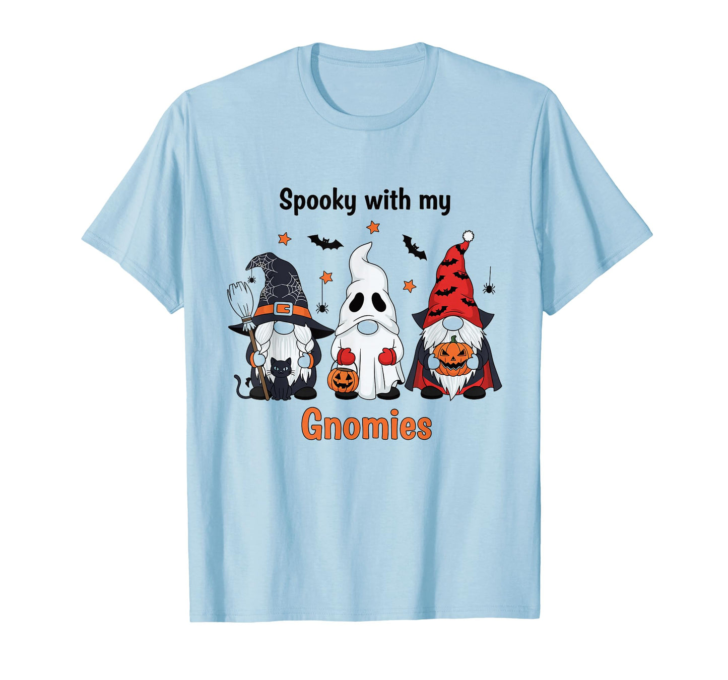 Spooky Halloween Gnome Design for Pumpkin and Bat Fans T-Shirt
