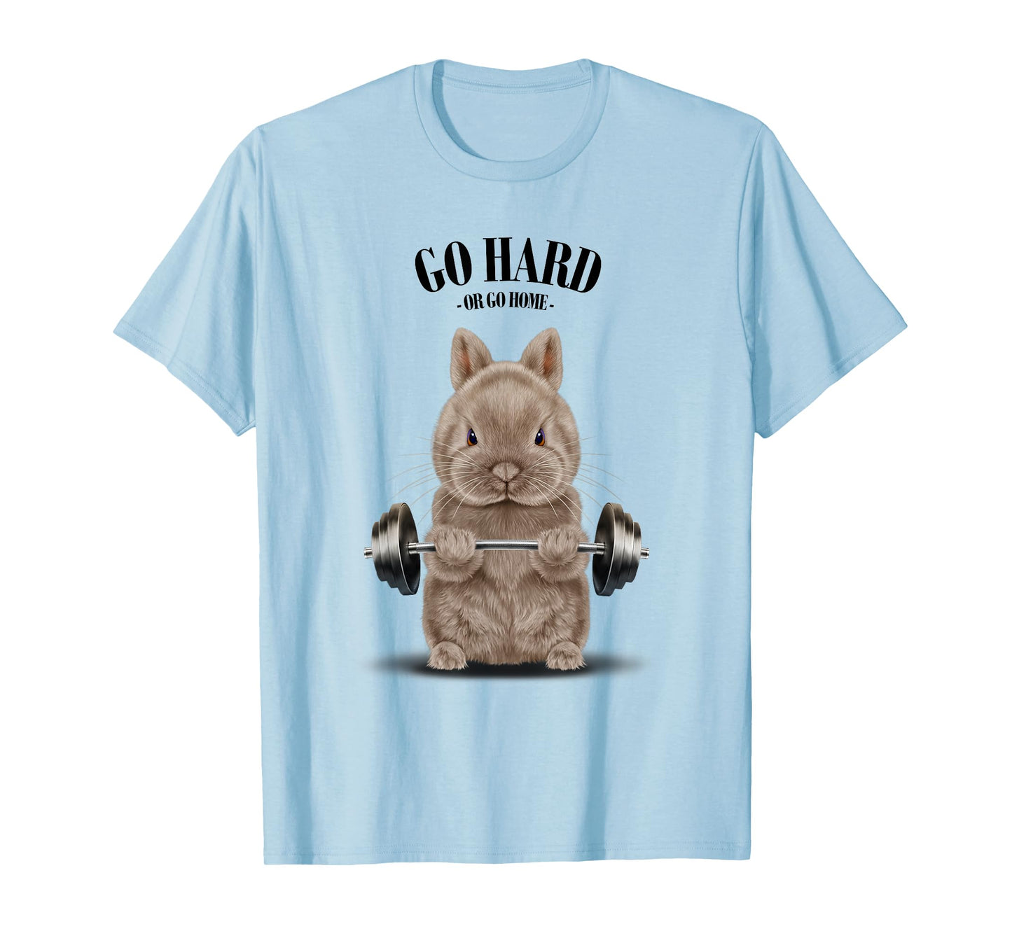 Beige Dwarf Rabbit Muscle Training Weightlifting Fitness T-Shirt