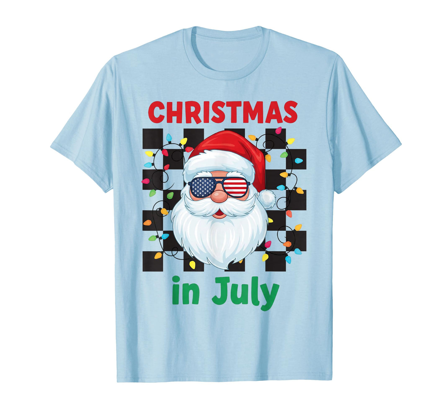 Christmas in July Santa Hat Light Hawaiian Tropical Xmas T-Shirt