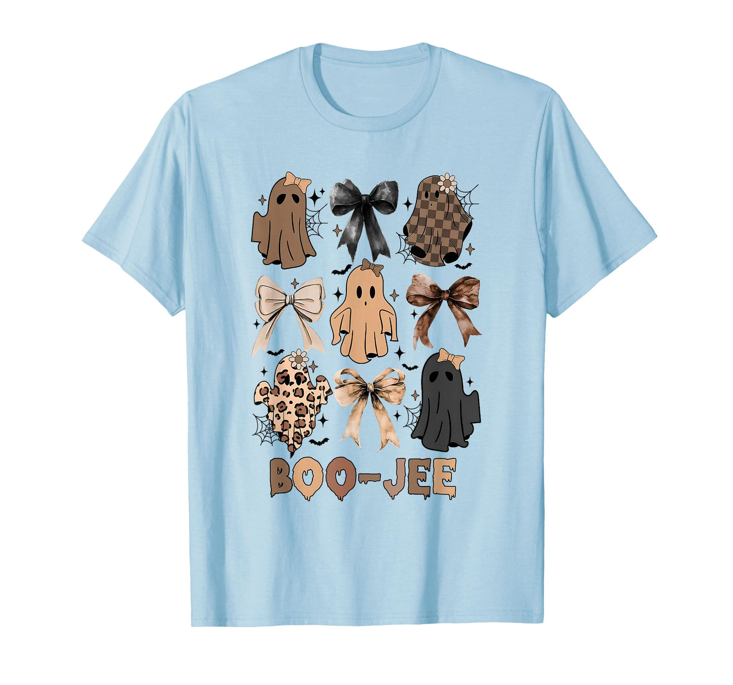 Coquette Boo JEE Ghost Halloween Lace Ghost Leopard Bougie T-Shirt