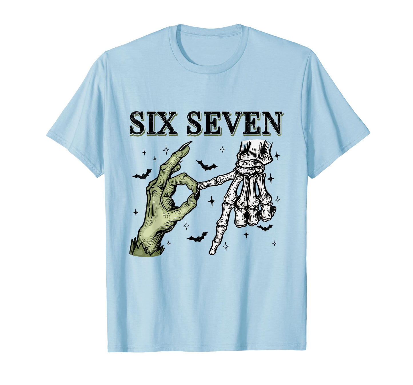 67 Six Seven Brainrot Halloween Witch Skeleton Phrase Meme T-Shirt