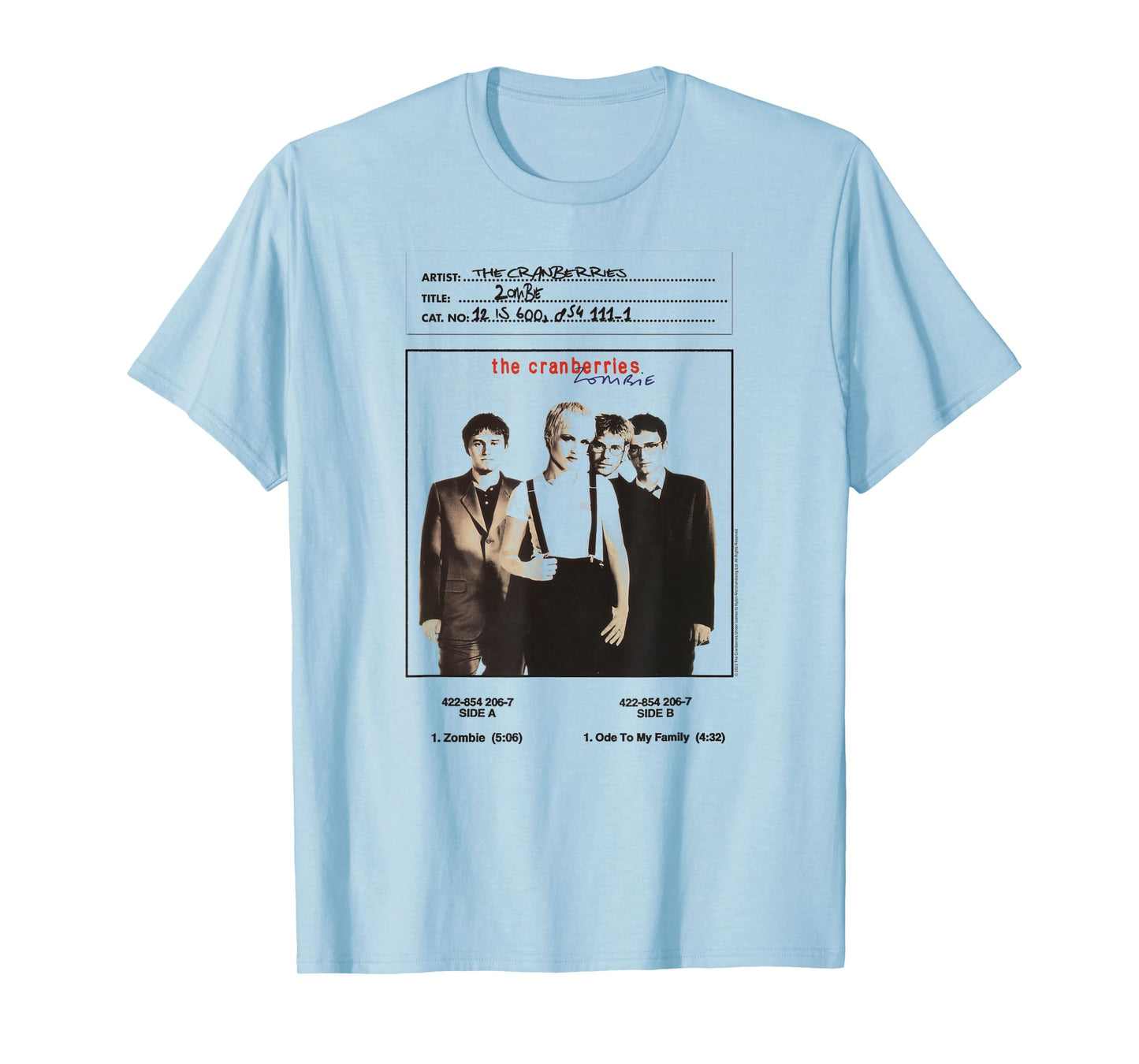 The Cranberries Zombie Vinyl Handwritten Vintage Band T-Shirt