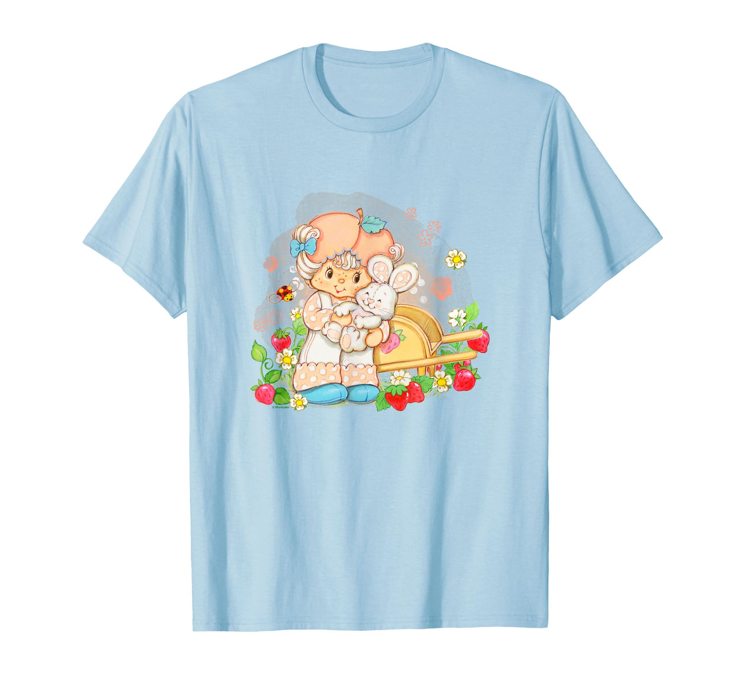 Strawberry Shortcake Apricot An Hopsalot Hug Cute Big Logo T-Shirt