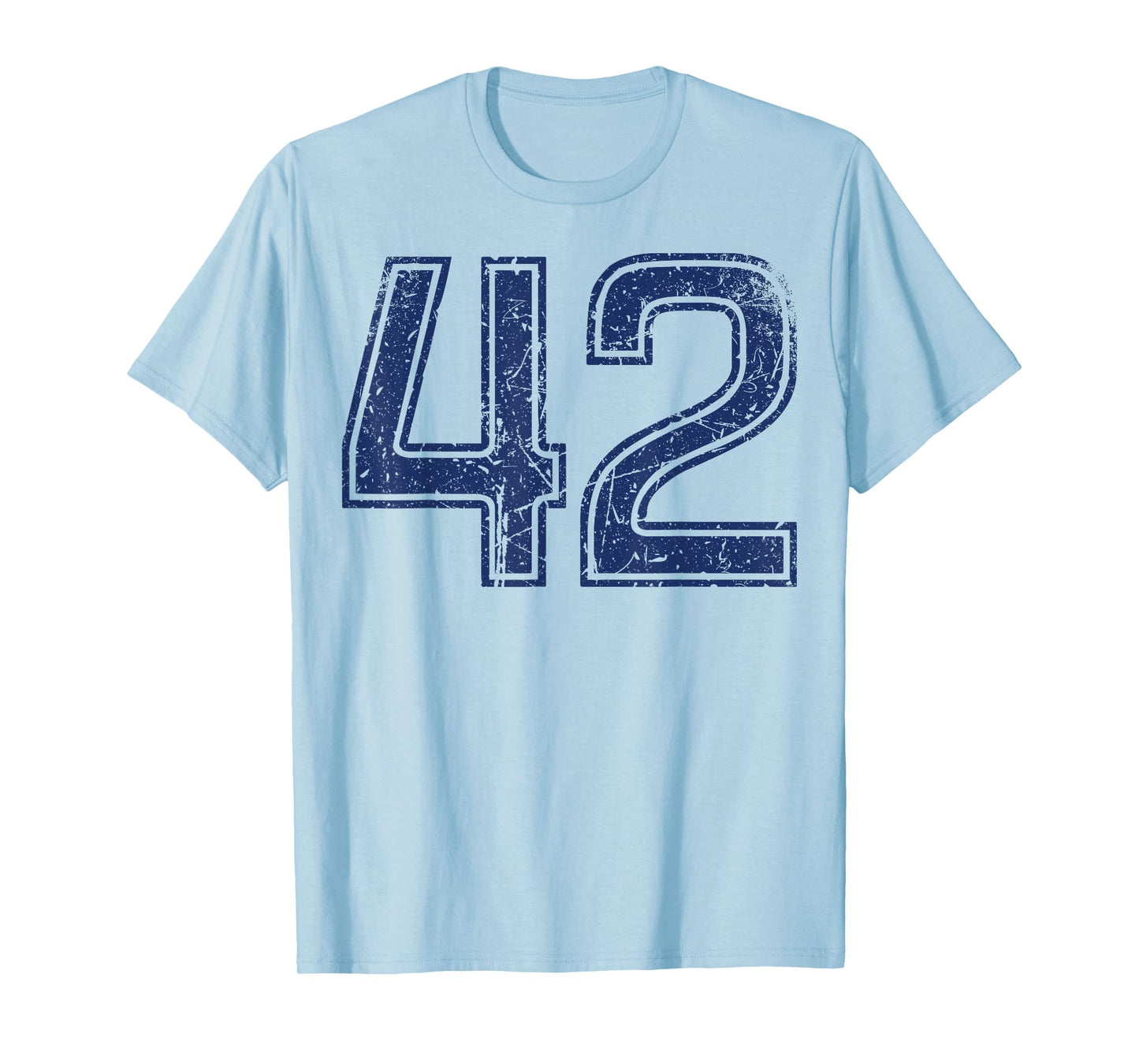Vintage Blue Sports Team Number 42 T-Shirt