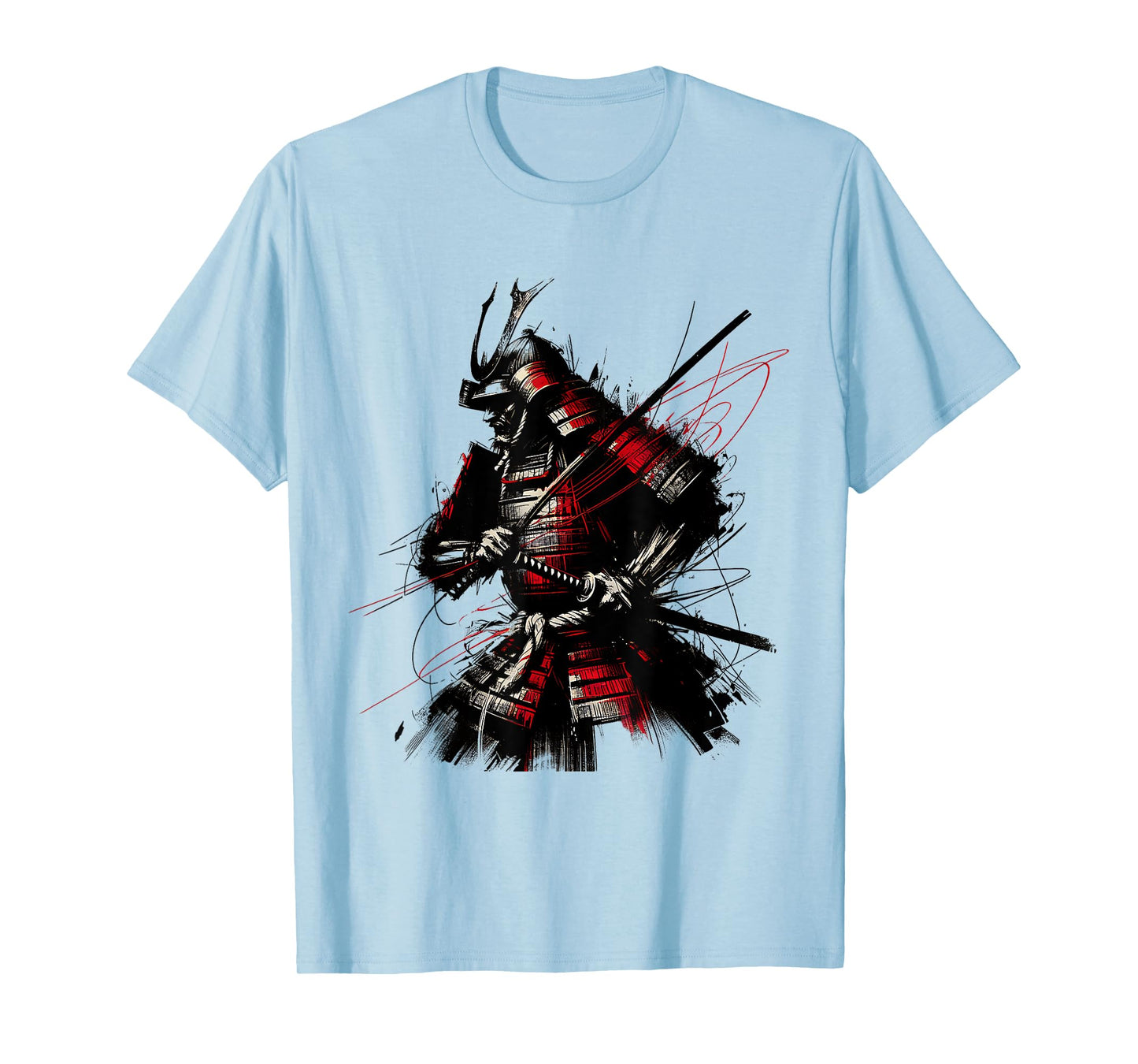Samurai Brush Stroke Japanese Art Samurai Vintage Fighter T-Shirt