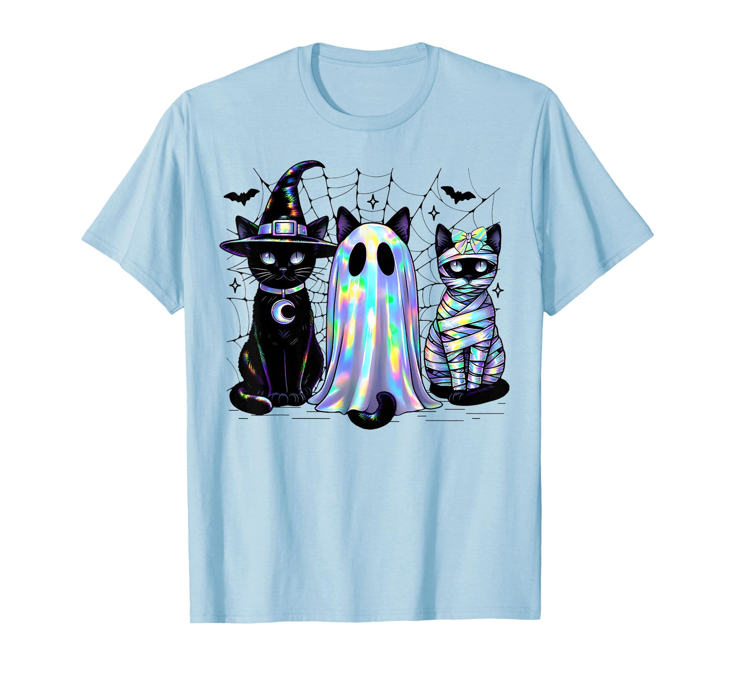 Cute Black Cat Witch Ghost Spooky Halloween Cat Lovers Mama T-Shirt