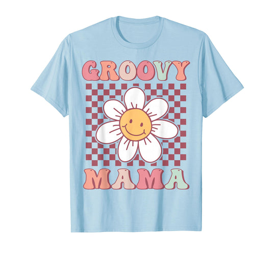 Cute Groovy Mama Matching Family Birthday Party Daisy Flower T-Shirt