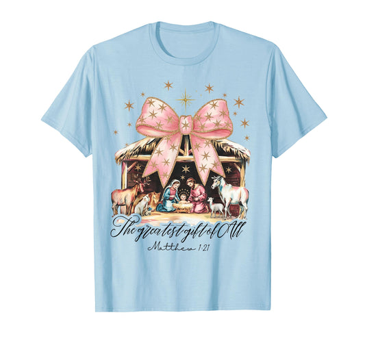 The Greatest Gift Of All Nativity Jesus Christian Christmas T-Shirt