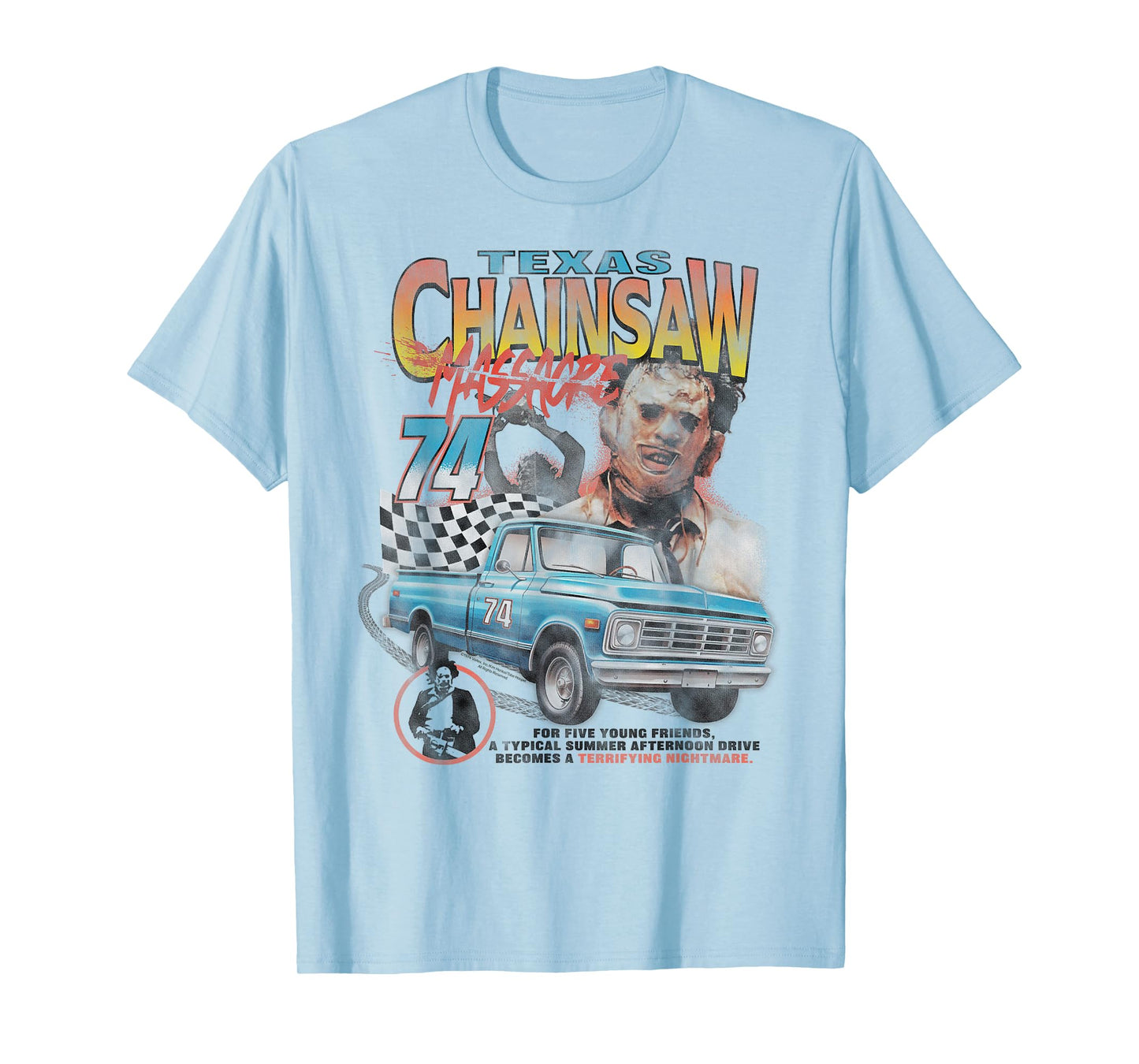 The Texas Chainsaw Massacre Pickup Truck Racing '74 Horror T-Shirt