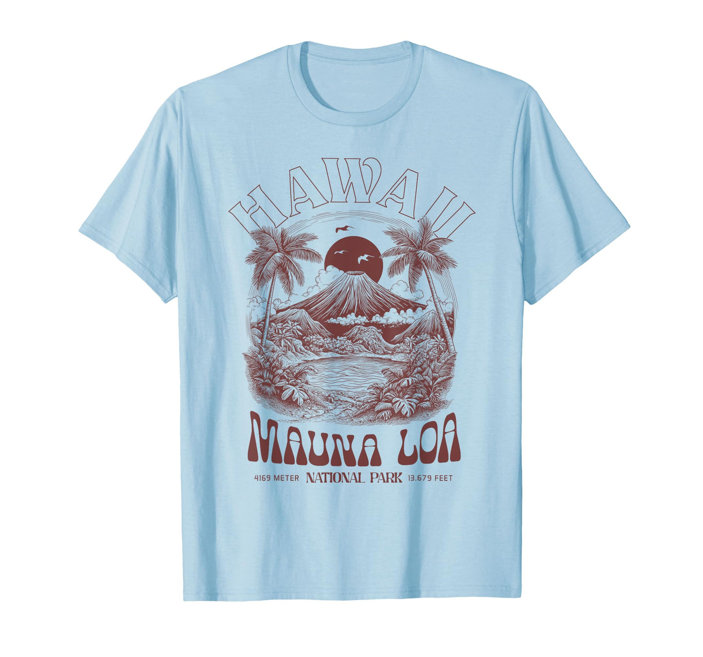Hawaii Volcano Vintage Outdoor Mountain Hiking T-Shirt