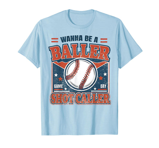 Wanna Be A Baller Shot Caller Retro Baseball T-Shirt