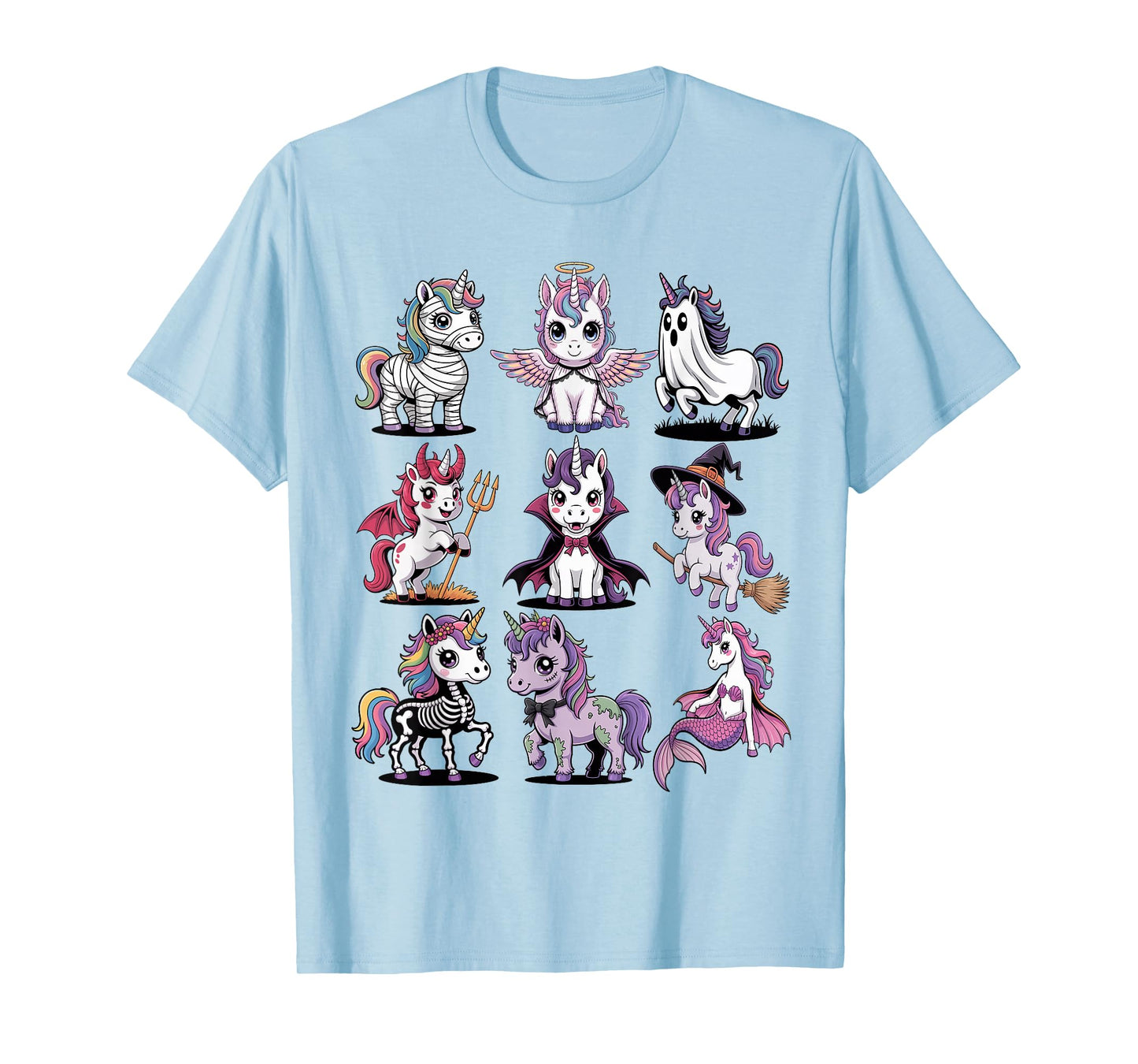 Halloween Unicorn T-Shirt - Cute Spooky Unicorns Costume T-Shirt