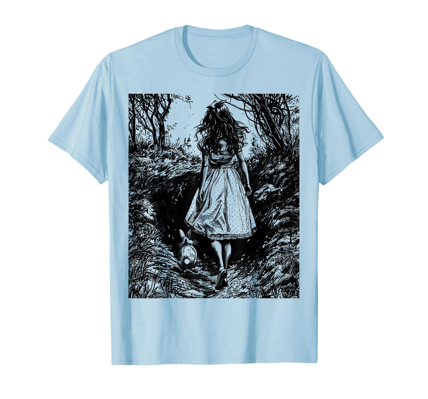 Alice in Wonderland - Down the Rabbit Hole Fantasy Vintage T-Shirt