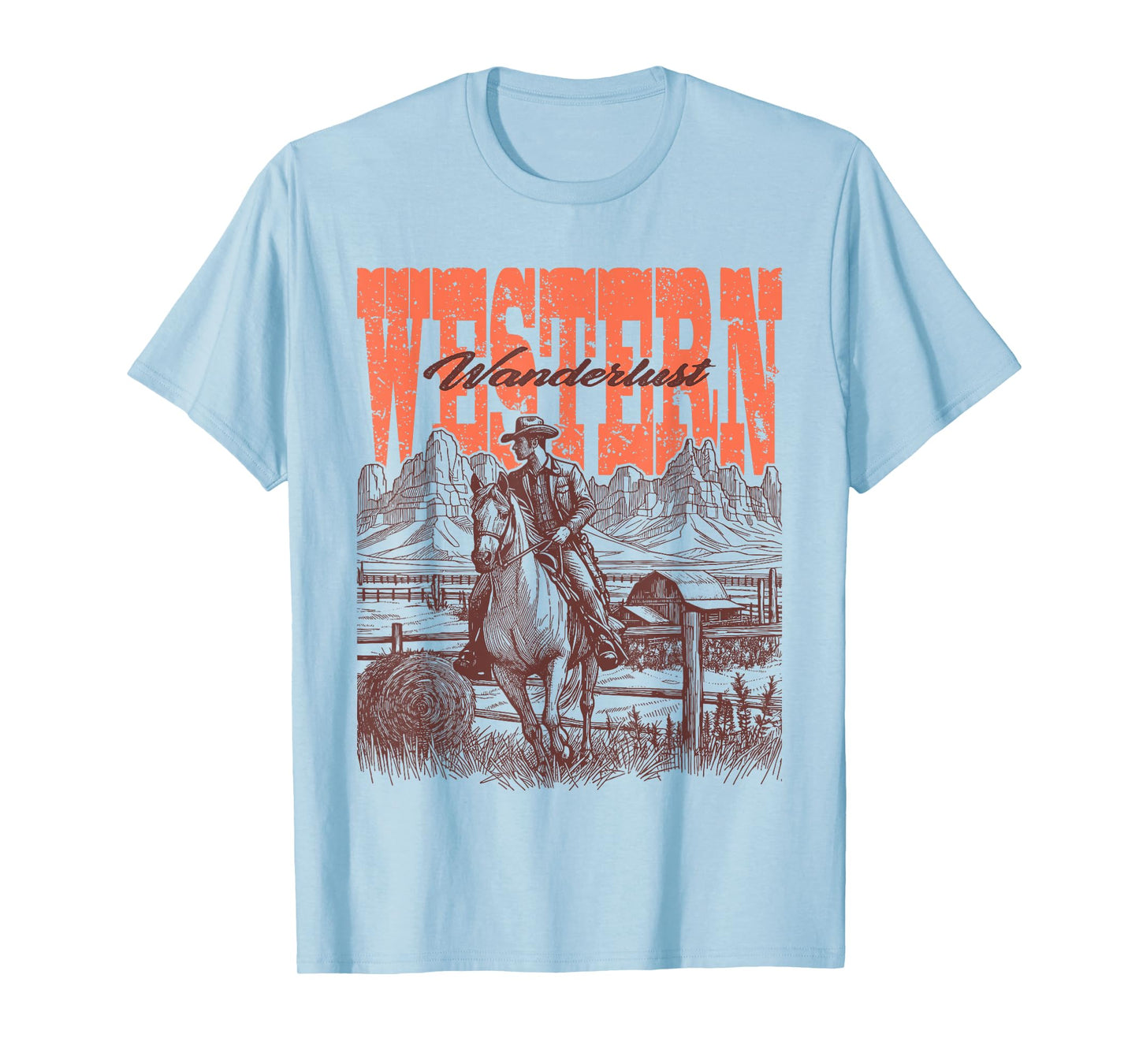 Vintage Cowboy Cowgirl Country & Western Wild West Horse T-Shirt