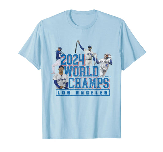 2024 World Champs – LA Team 4 Players – Los Angeles Baseball T-Shirt