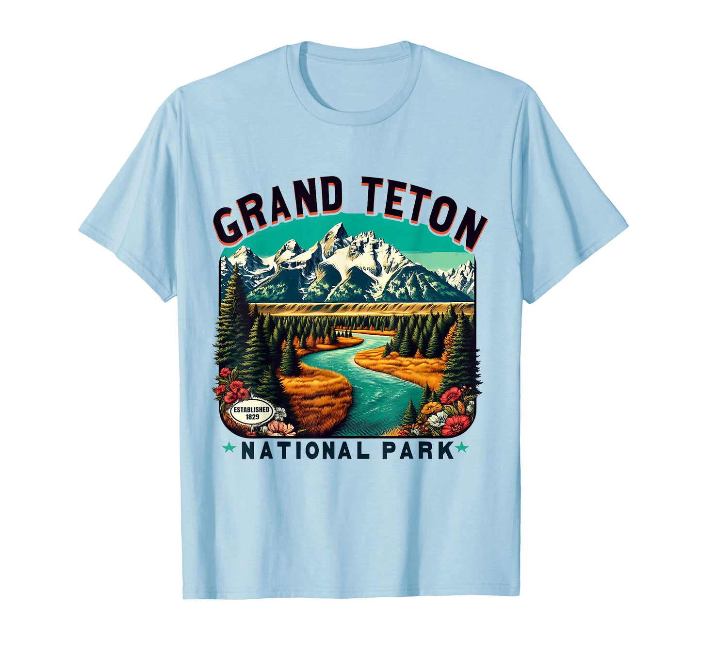 Grand Teton National Park Vintage Nature Art T-Shirt