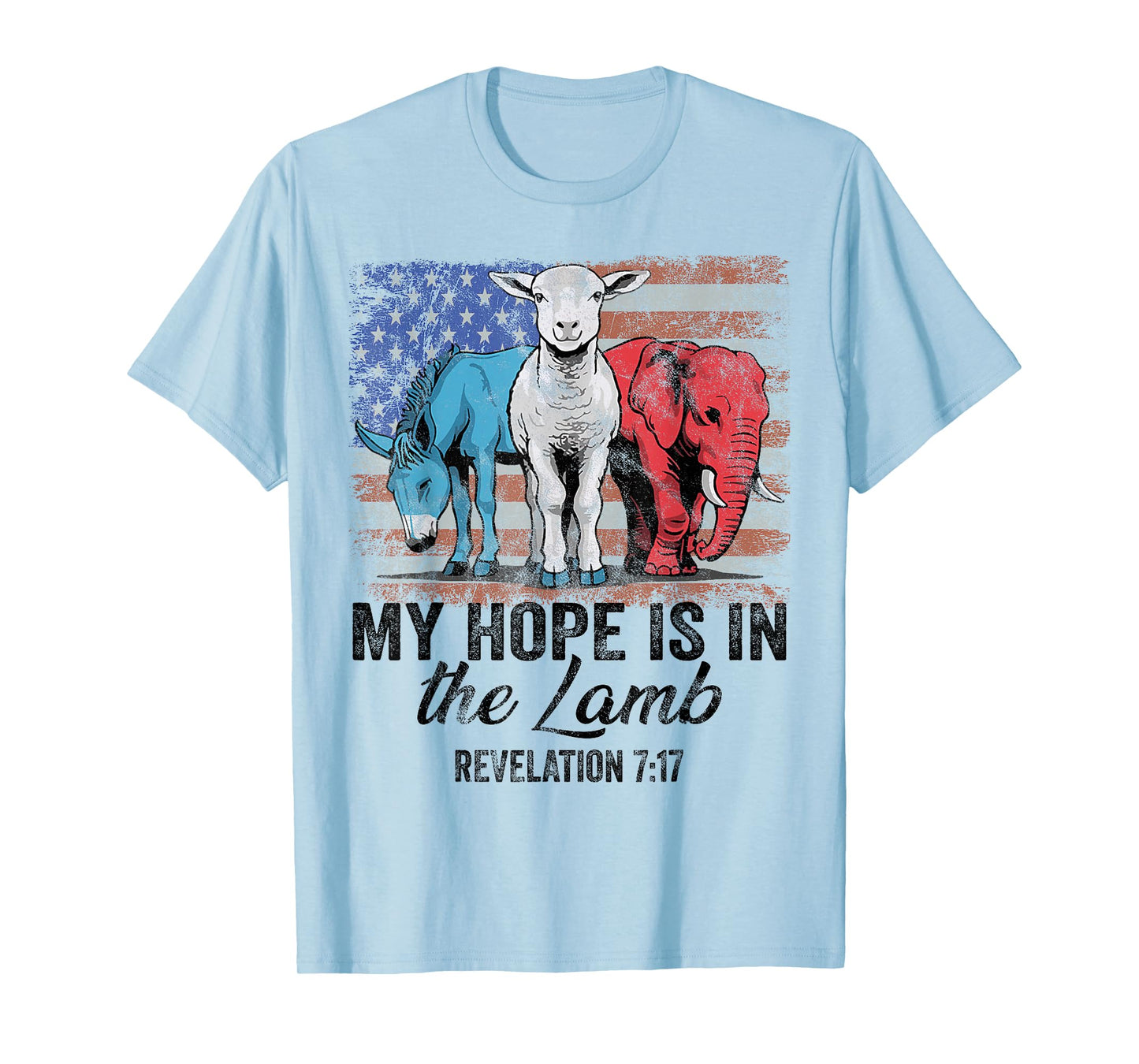 vintage My Hope is in the lamb Scripture Elephant Donkey T-Shirt