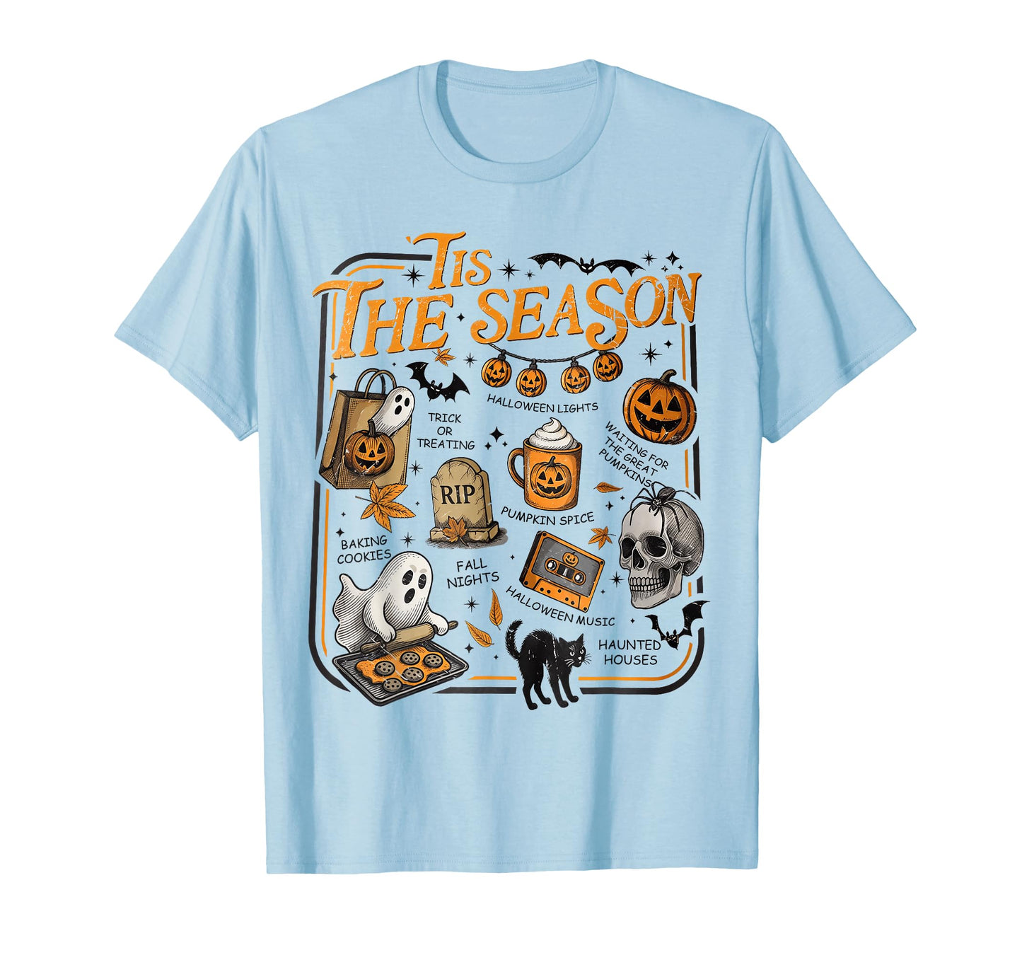 Halloween Vibes Spooky Season Pumpkin Witch Tis The Season T-Shirt