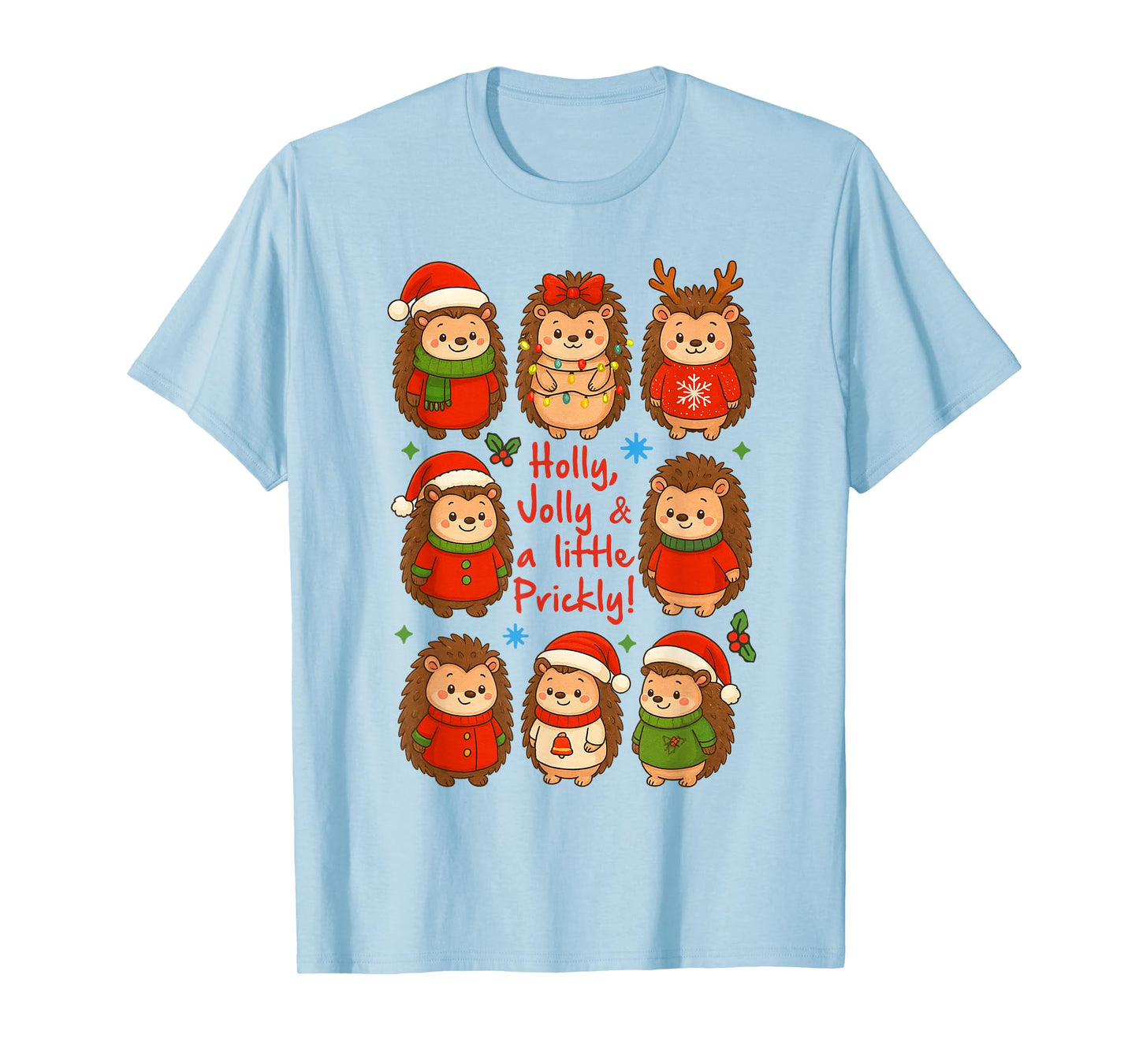Christmas Xmas Vibes Hedgehog Holly A Jolly & Little Prickly T-Shirt