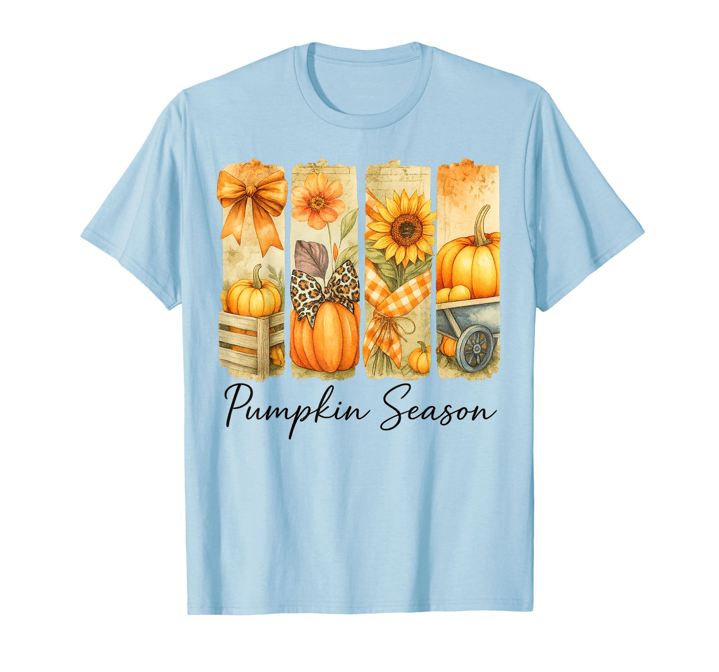 Pumpkin Season Boho Pumpkin Floral Thanksgiving Fall Vibes T-Shirt