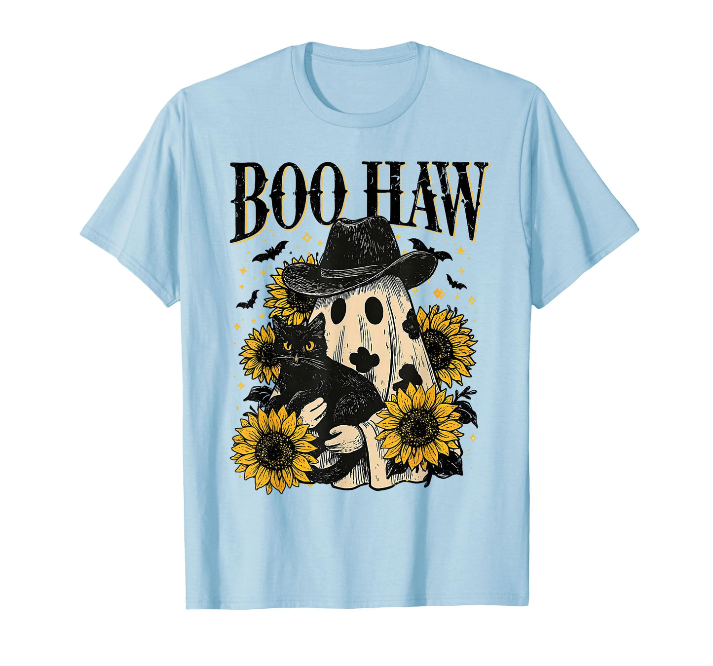 Boo Haw Retro Western Halloween Cowgirl Ghost Howdy Pumpkin T-Shirt