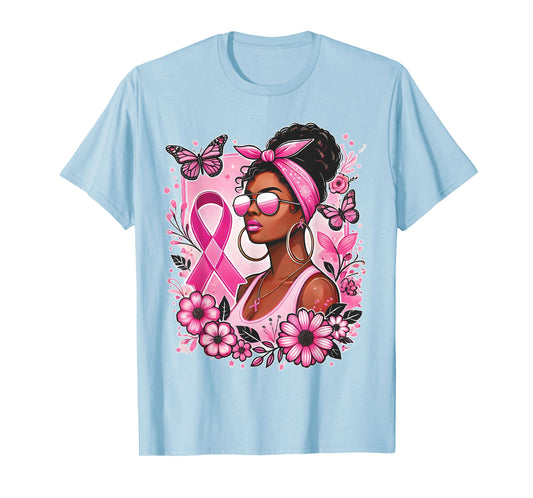 Breast cancer awareness Wear Pink African American support T-Shirt