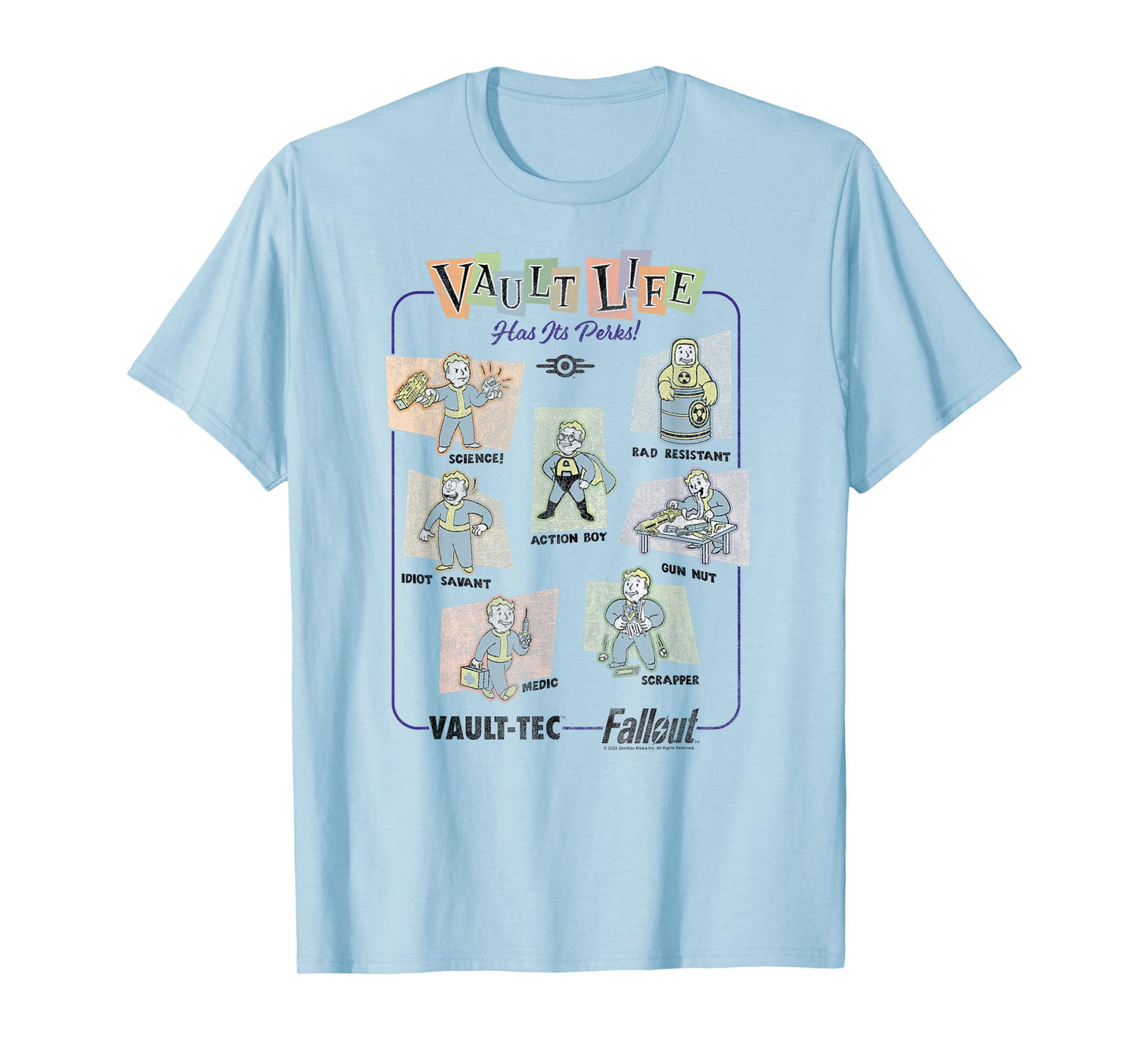 Fallout Video Game Vault Life Has Its Perks Retro Collage T-Shirt