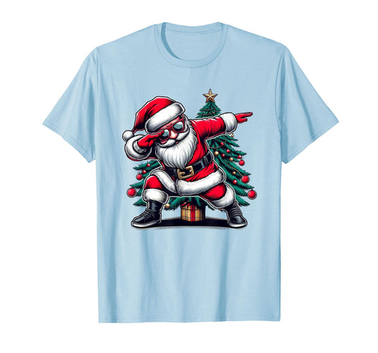 Dabbing Santa Claus Christmas Tree Funny Xmas Dab Boys Kids T-Shirt