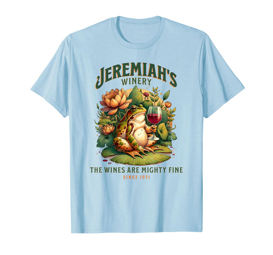 Funny Wine Lover Jeremiahs Winery Boho Cottage Core Bullfrog T-Shirt