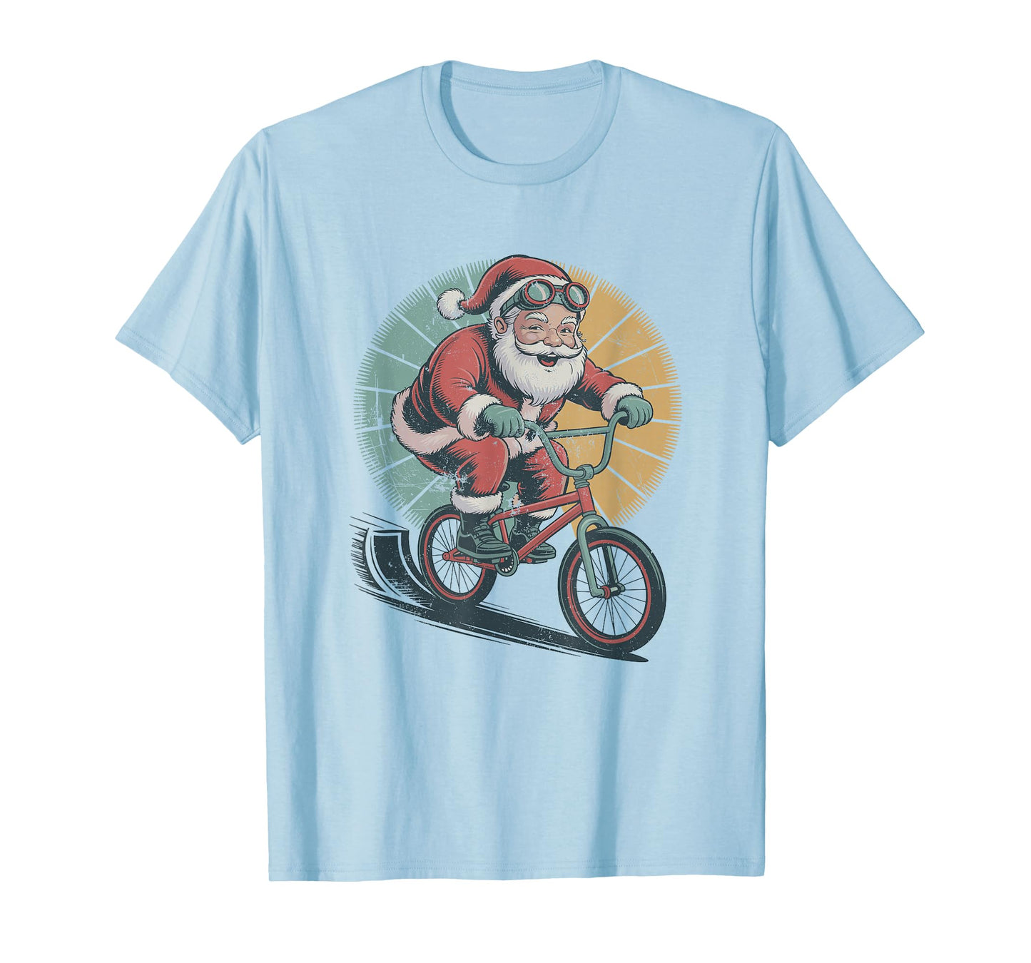 Vintage Santa Playing BMX Retro Christmas Holiday Sports T-Shirt