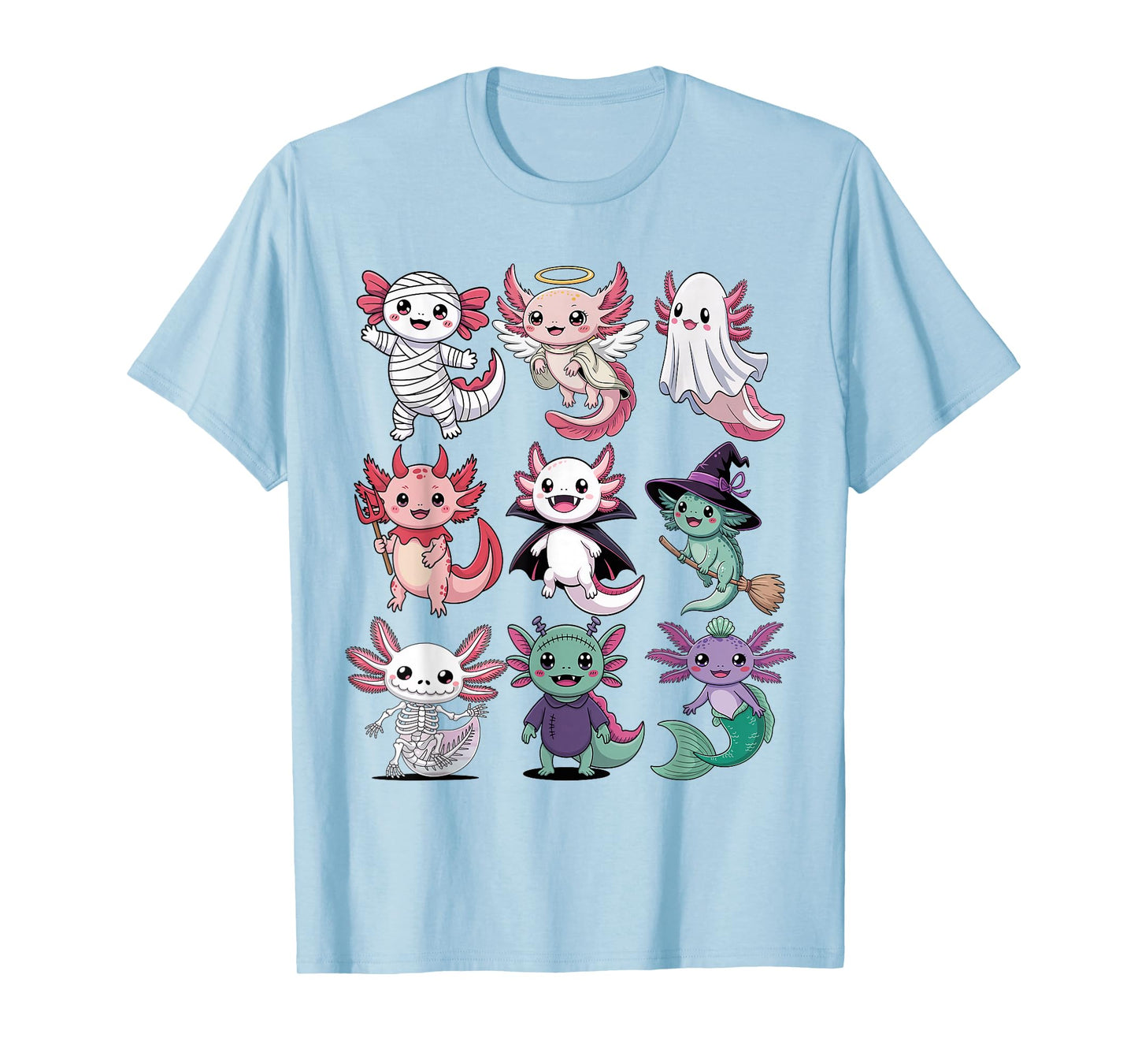 Halloween Axolotl T-Shirt - Cute Spooky Axolotls Costume T-Shirt